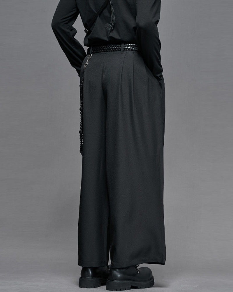 Modern Japanese Wide Leg Straight Cut Hakama Pants
