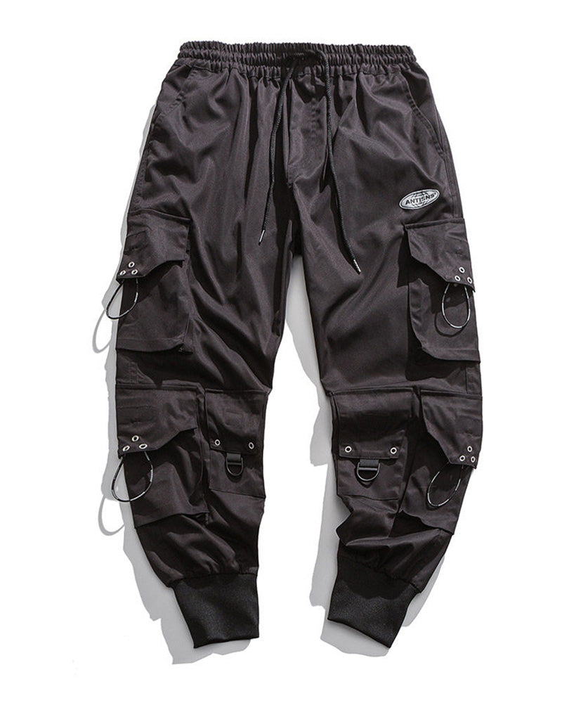 Streetwear Black Multi-Pocket Cargo Pants