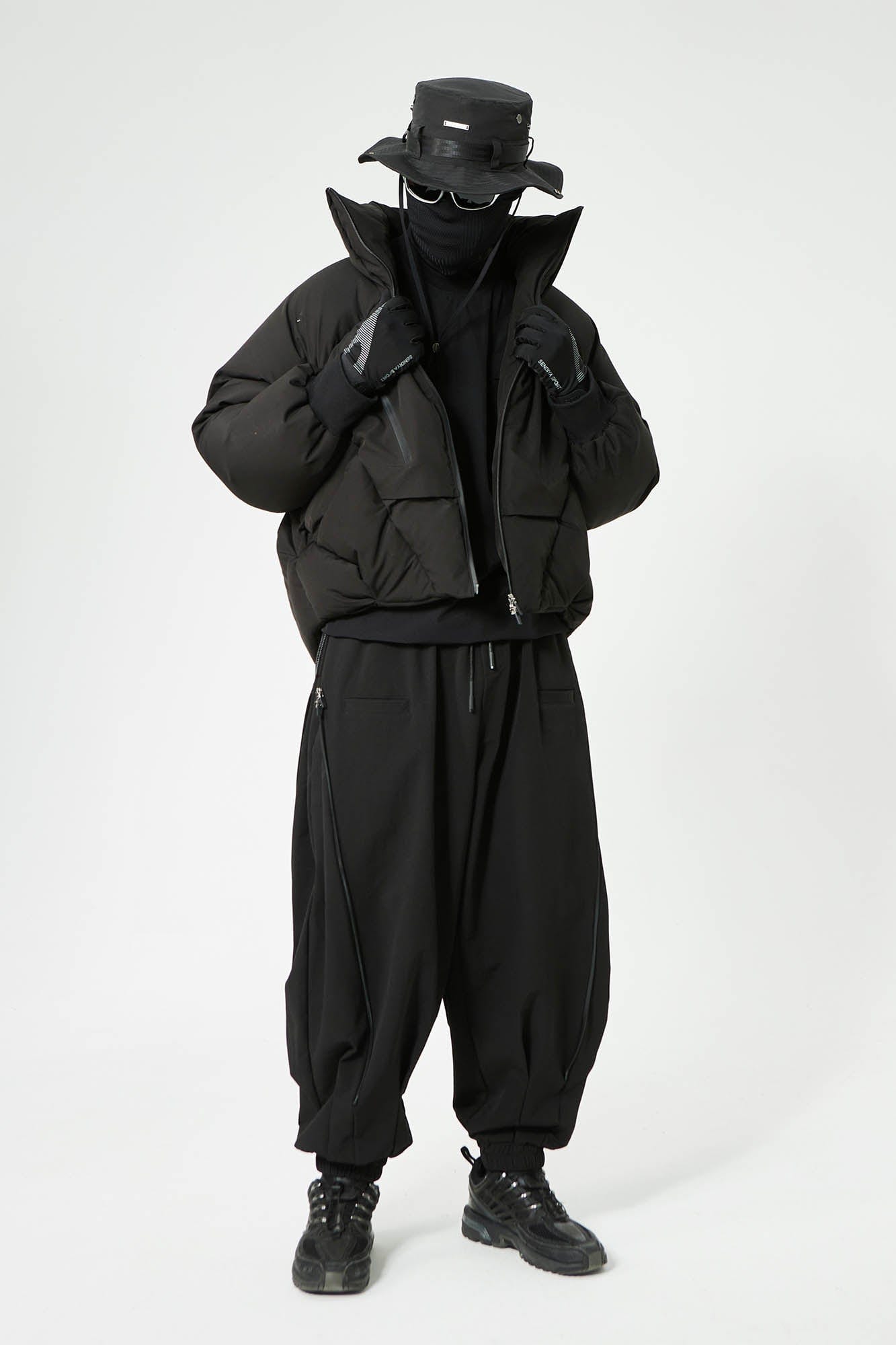 Double-Zip Wide-Leg Jogger Pants