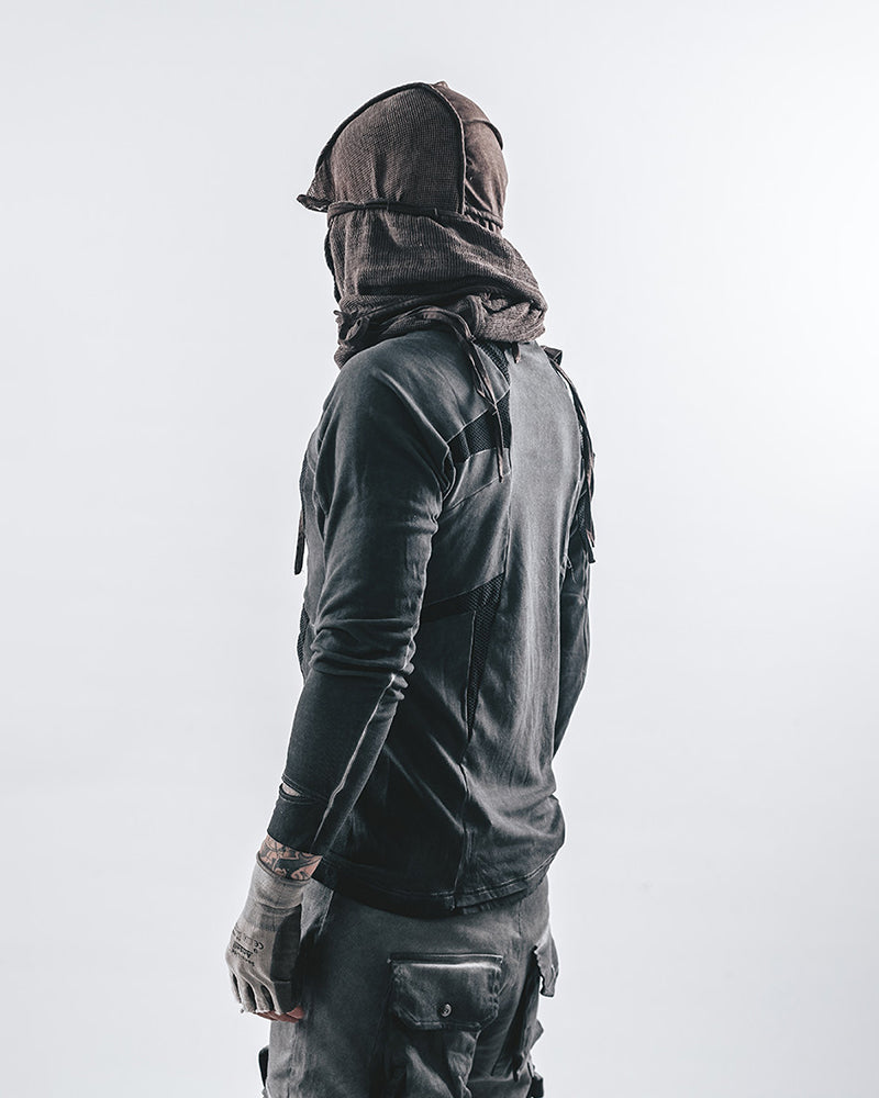Post-Apocalyptic Mesh-Panelled Tactical Long-Sleeve Tee