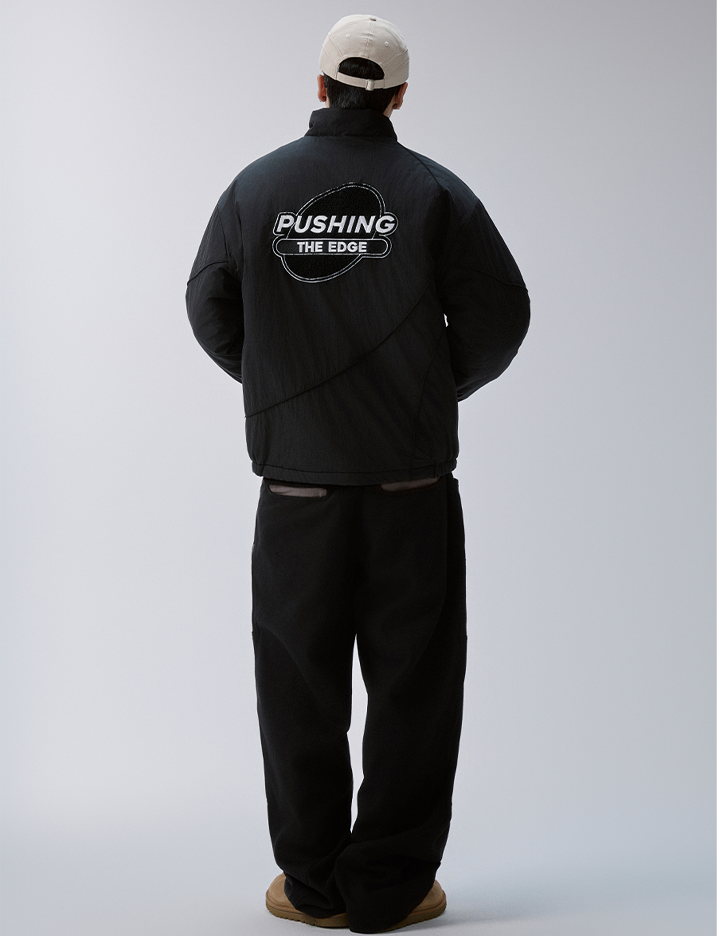 Paneled Contrast Embroidered LOGO Pants