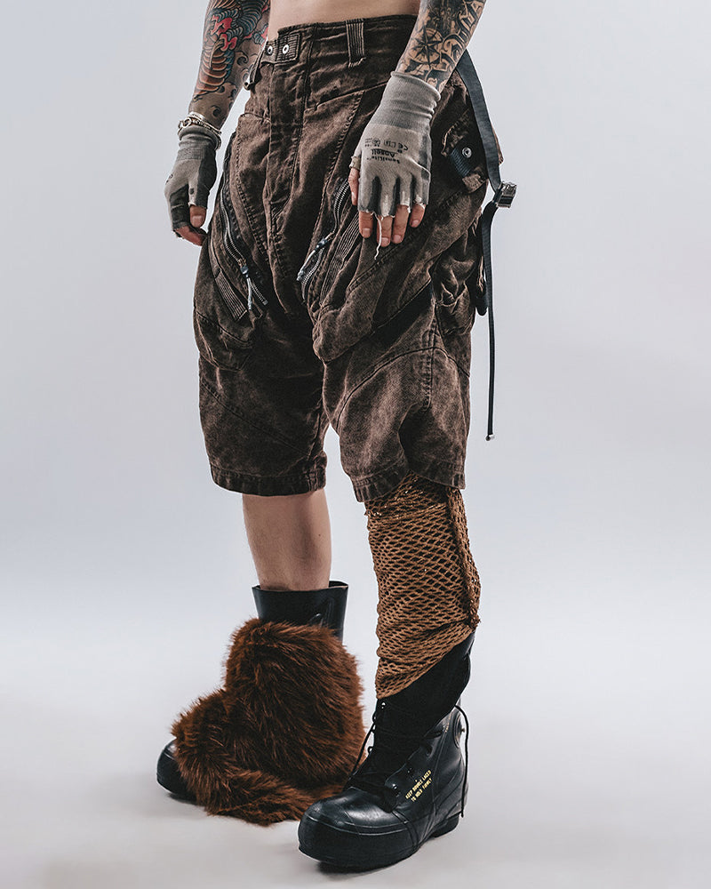 Zip-Pocket Panel Wasteland Shorts