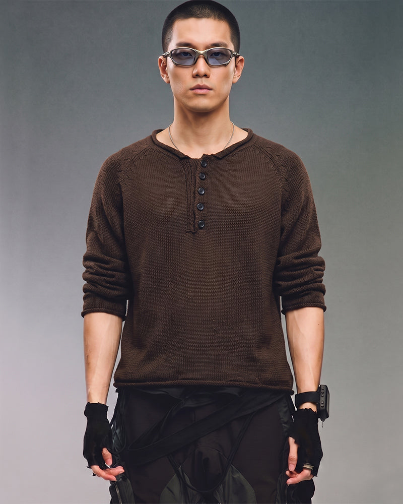 Wasteland Minimal Button Knit Sweater