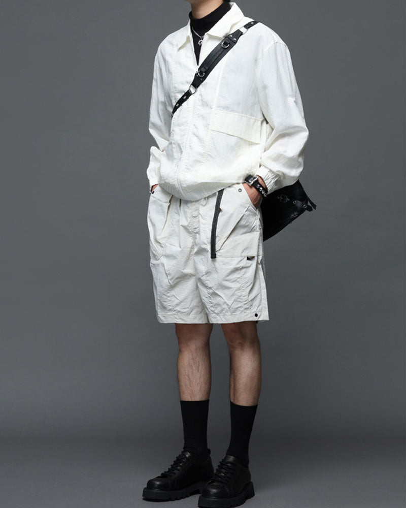 Modern Japanese Techwear Utility Cargo Shorts