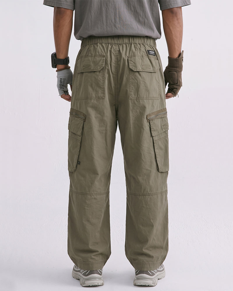 Zippered Multi‑Pocket Cargo Pants