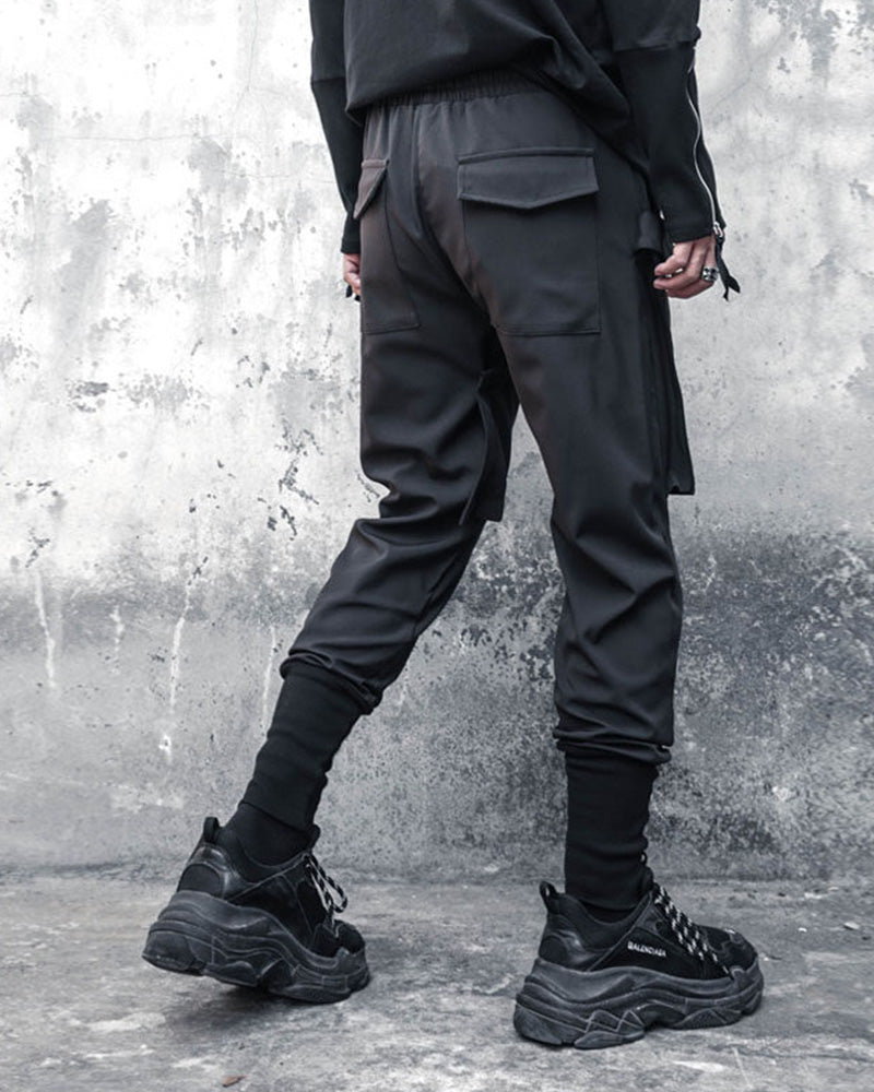 Techwear Drawstring Slim Cargo Pants