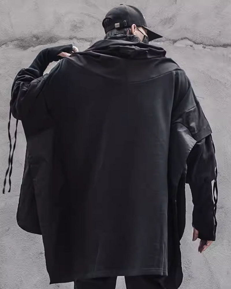 Futuristic Streetwear Ninja Cape Hoodie