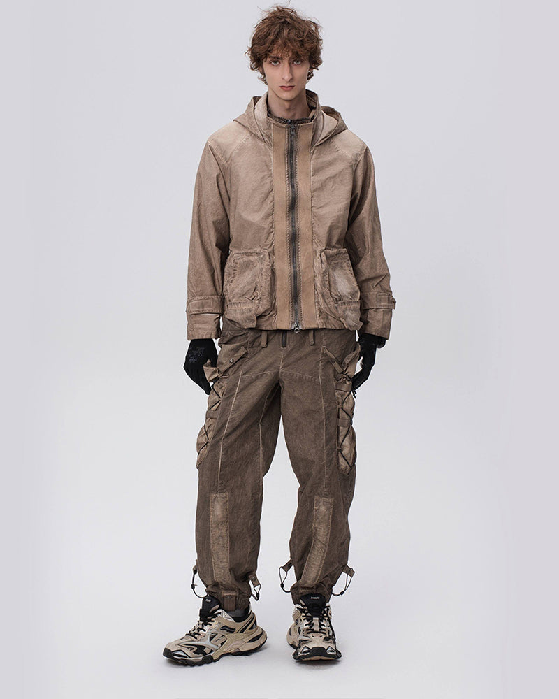 Post-Apocalyptic Distressed Pocket Hooded Jacket