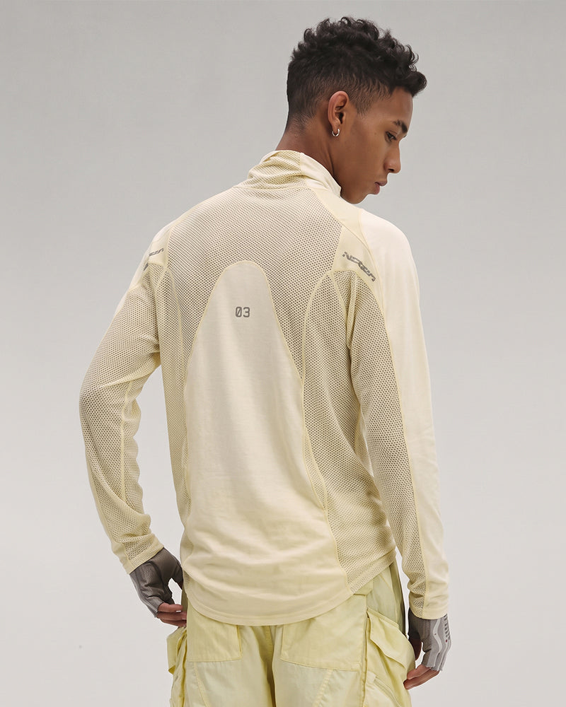 Wasteland Dirty Dye Mesh Technical Long Sleeve Top
