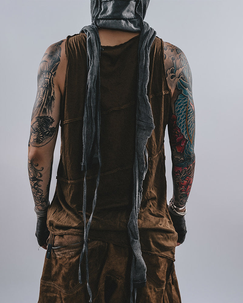 Wasteland Style Washed Spiral Cut Sleeveless T-Shirt