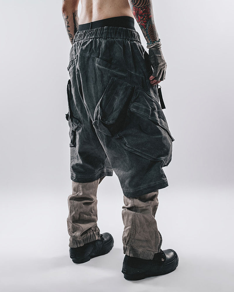 Void-Walker Extreme Drop-Crotch Cargo Shorts