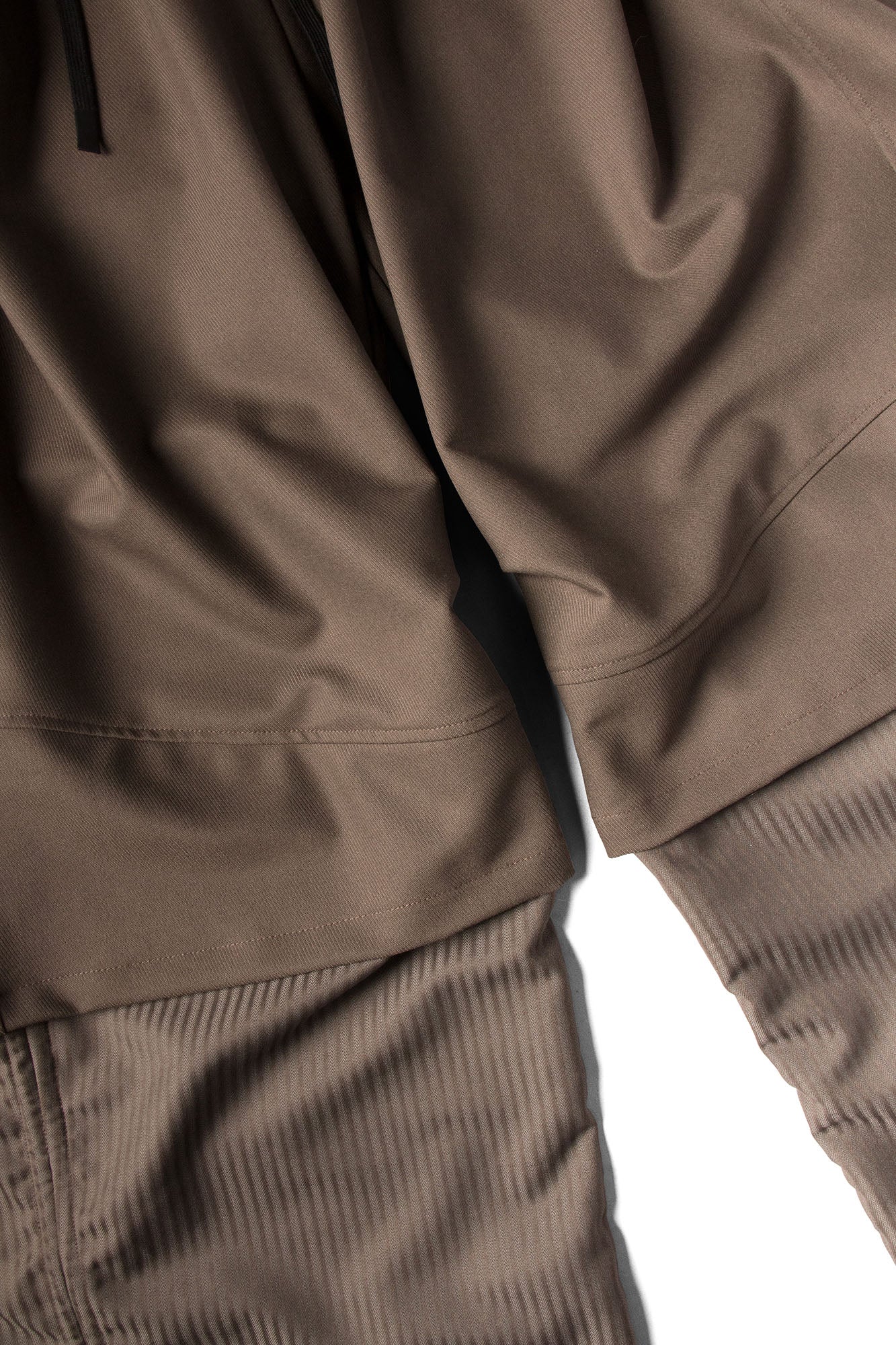 Faux Layered Oversized Pants Brown