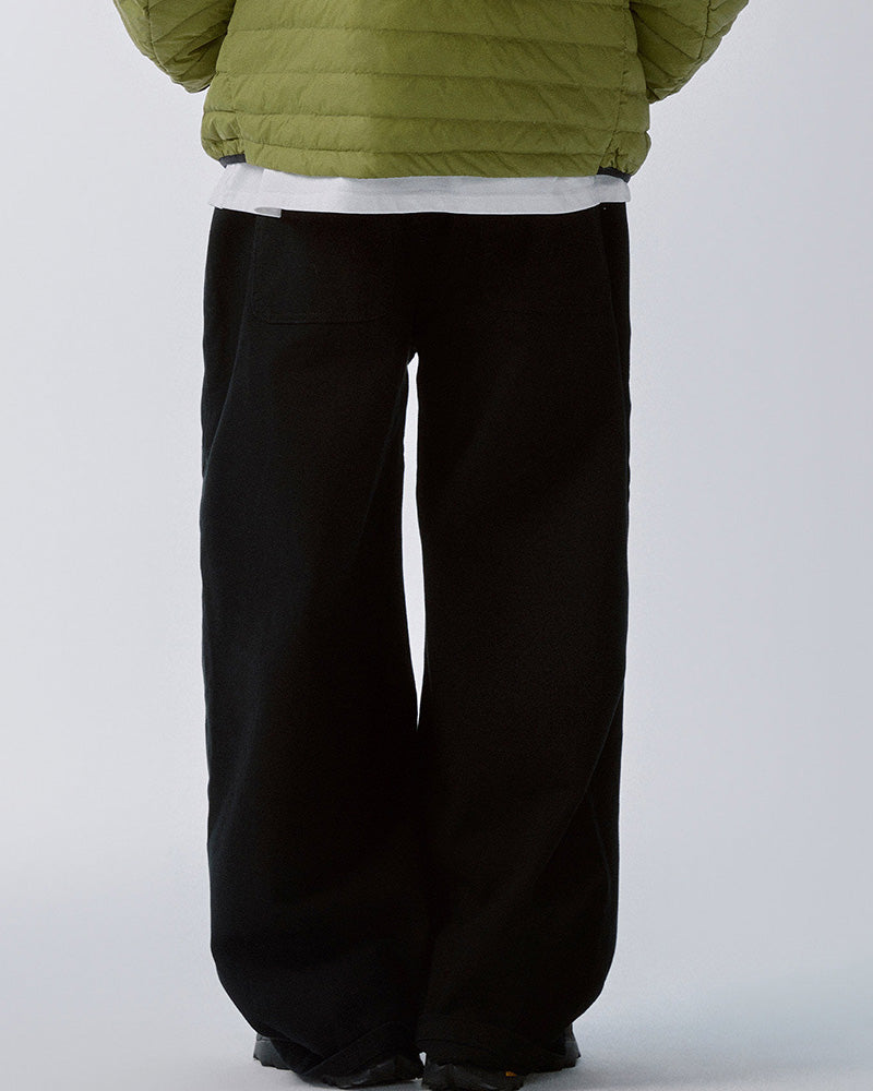 Oversized Black Relaxed Straight-Leg Trousers