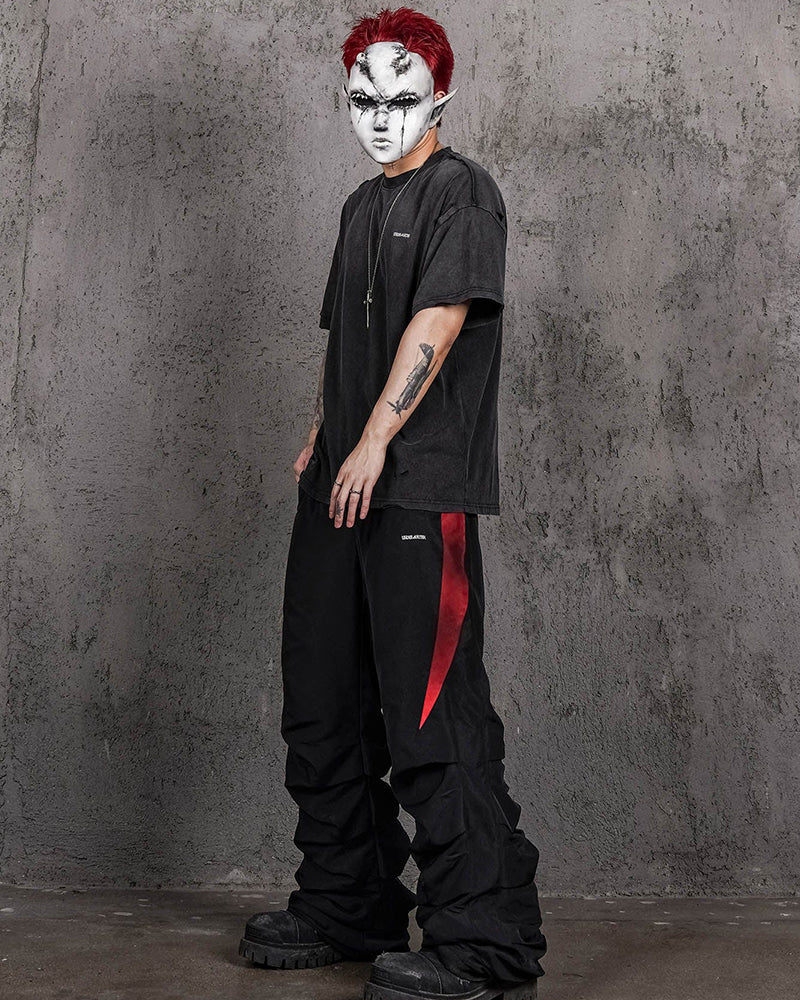 Washed Ripped Gradient T-Shirt Black