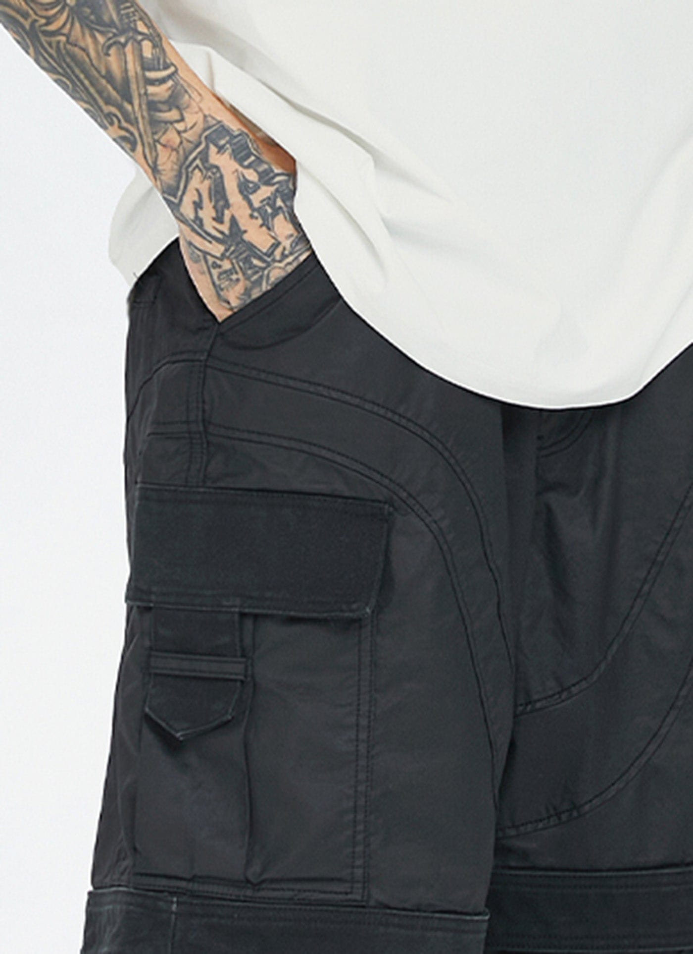 Spliced Big Pocket Waxed Shorts