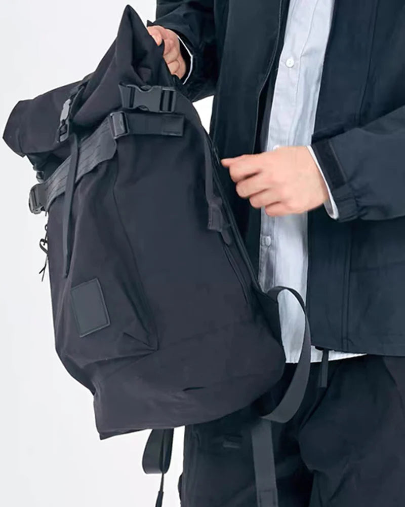 Techwear Roll-Top Tactical Backpack