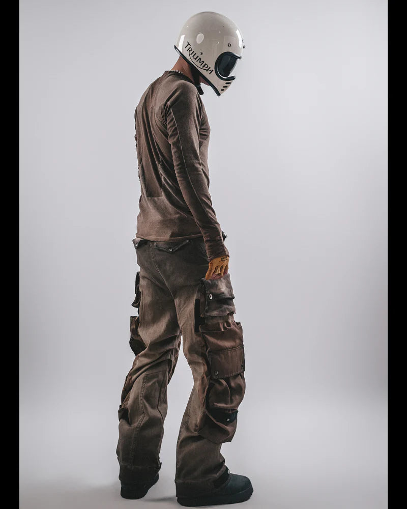 Post-Apocalyptic Functional 3D Pocket Wide Leg Cargo Pants