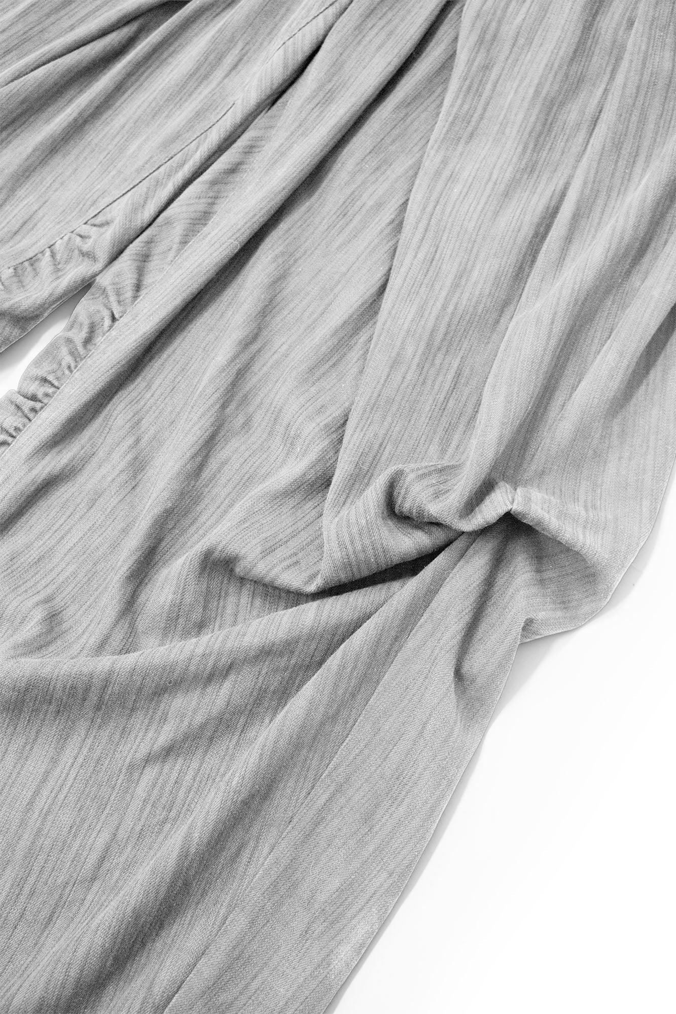 Crinkled Drawstring Oversized Pants Gray