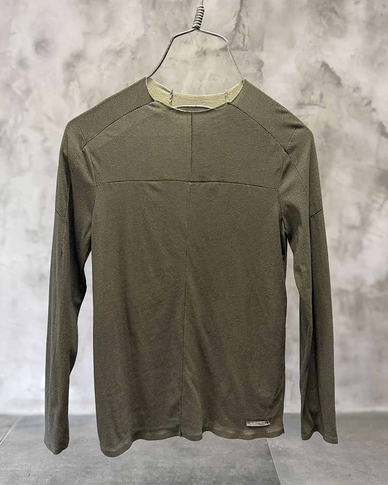 Post-Apocalyptic Paneled Raw Seam Long Sleeve Tee