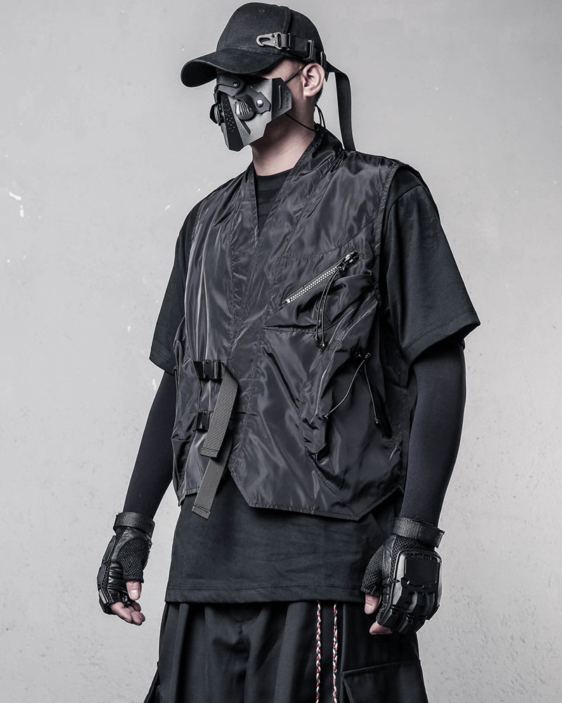Techwear Darkwear Multi-Pocket Tactical Utility Vest