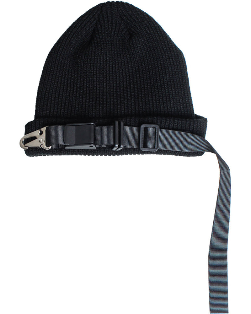 Techwear Buckle Strap Knit Beanie