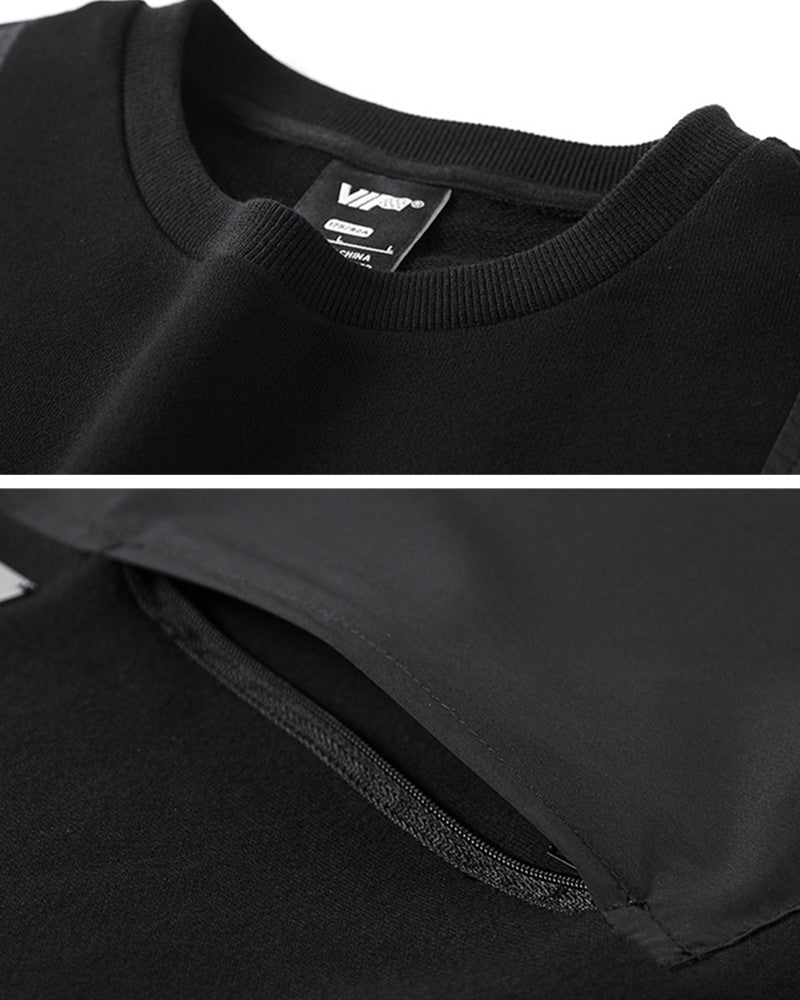 Techwear Functional Patchwork Pullover Sweatshirt