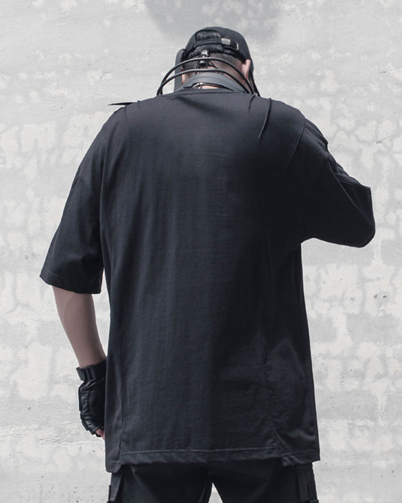 Functional Multi-Zip Streetwear T-Shirt