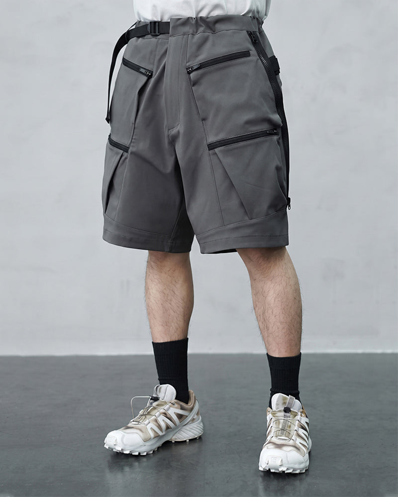 Multi-Pocket Water-Repellent Techwear Cargo Shorts