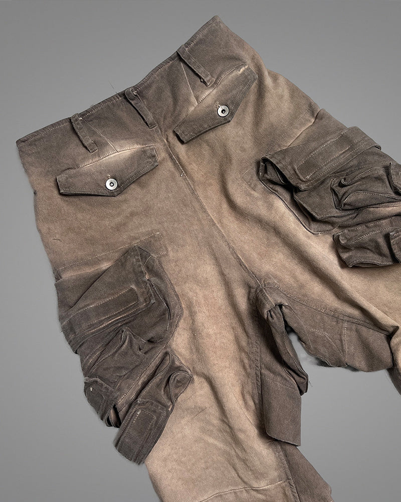 Washed Vintage Spliced Workwear Cargo Pants