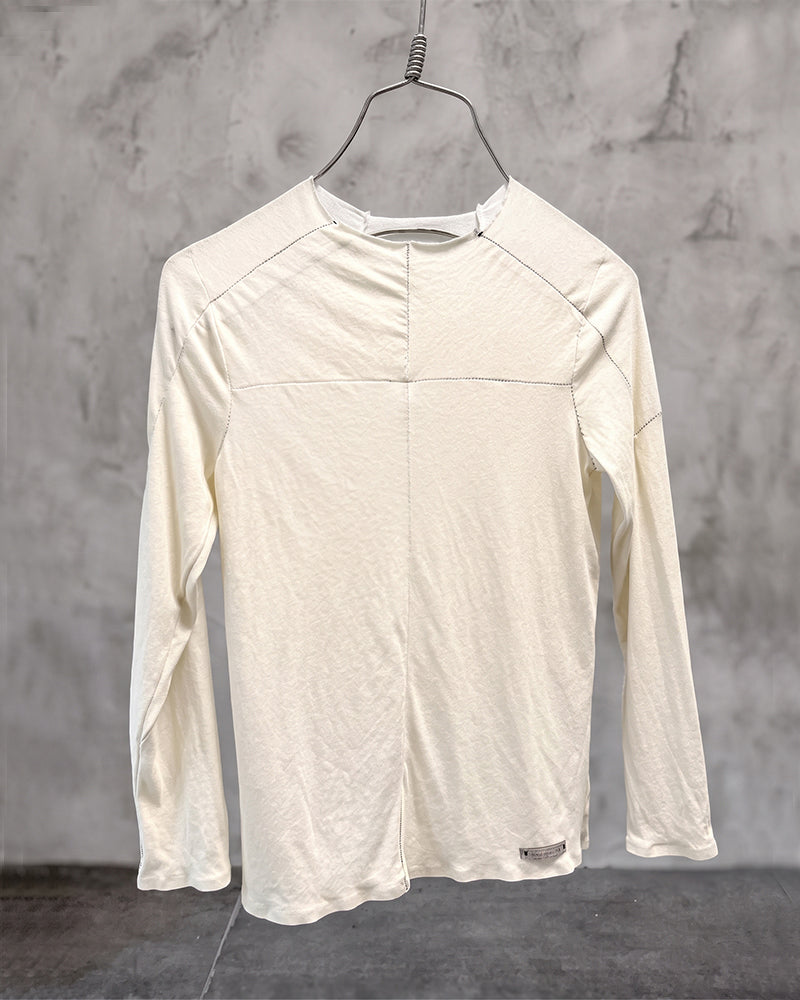 Wasteland Paneled Raw Edge Seam Long Sleeve Tee