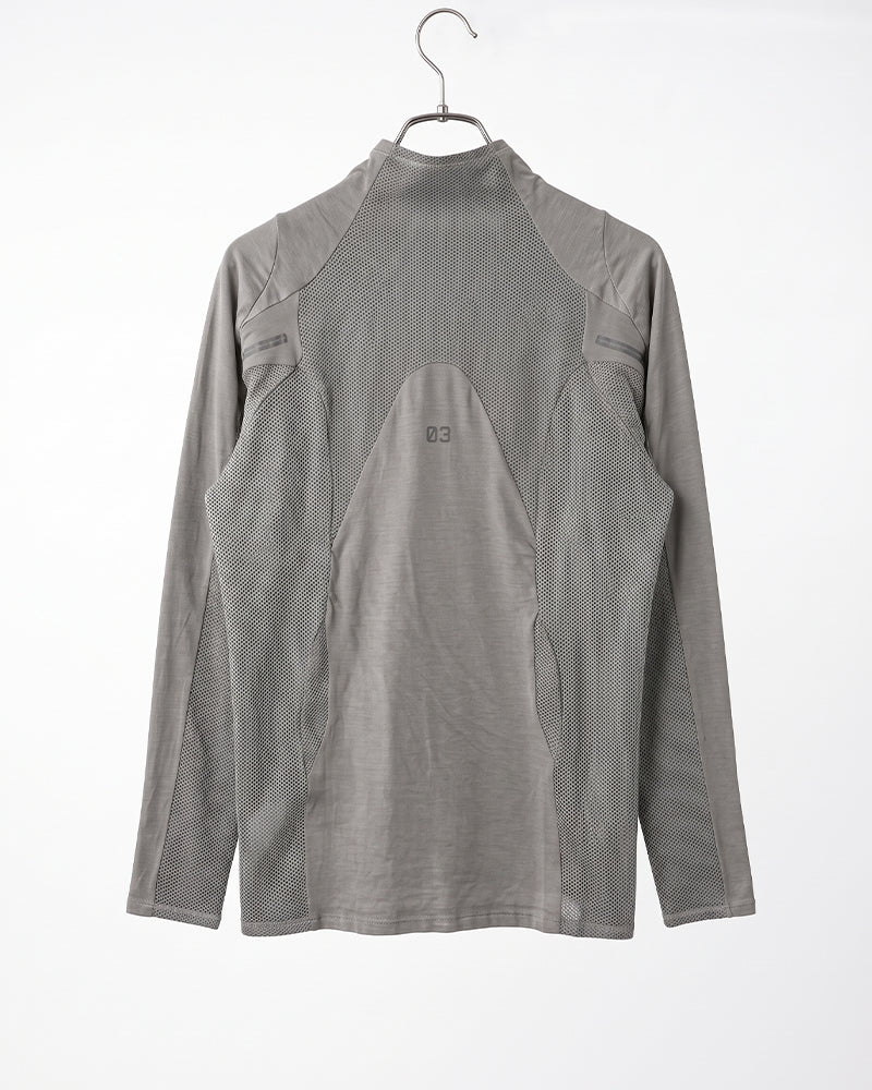 Dystopian Dirty Dye Mesh Technical Long Sleeve Top