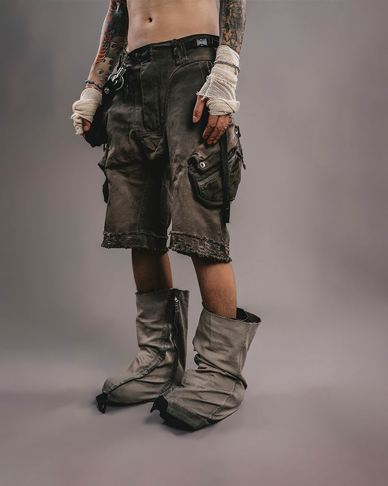 Wasteland Distressed Utility Cargo Shorts