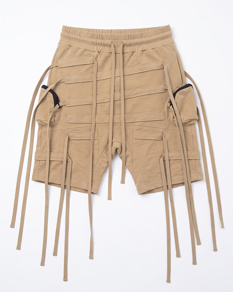 Post‑Apocalyptic Asymmetric Ribbon Shorts