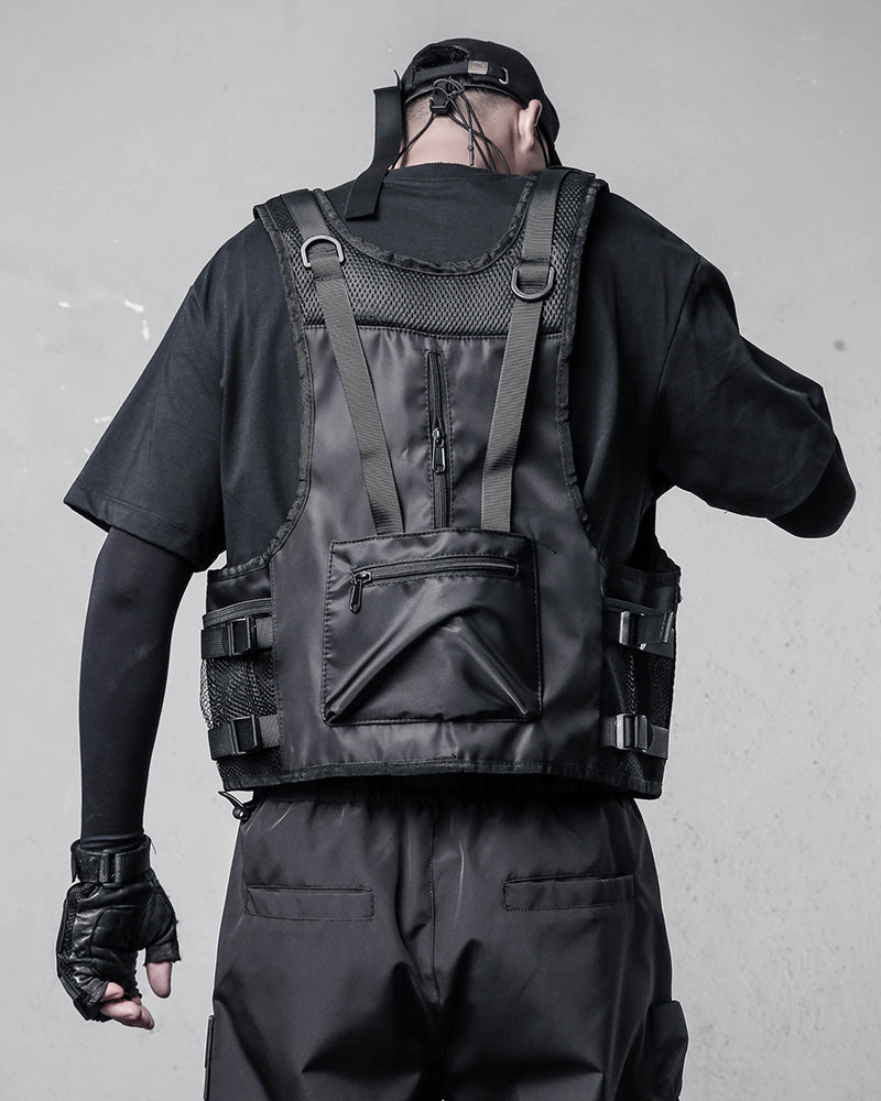 Techwear Mesh Multi-Pocket Tactical Vest