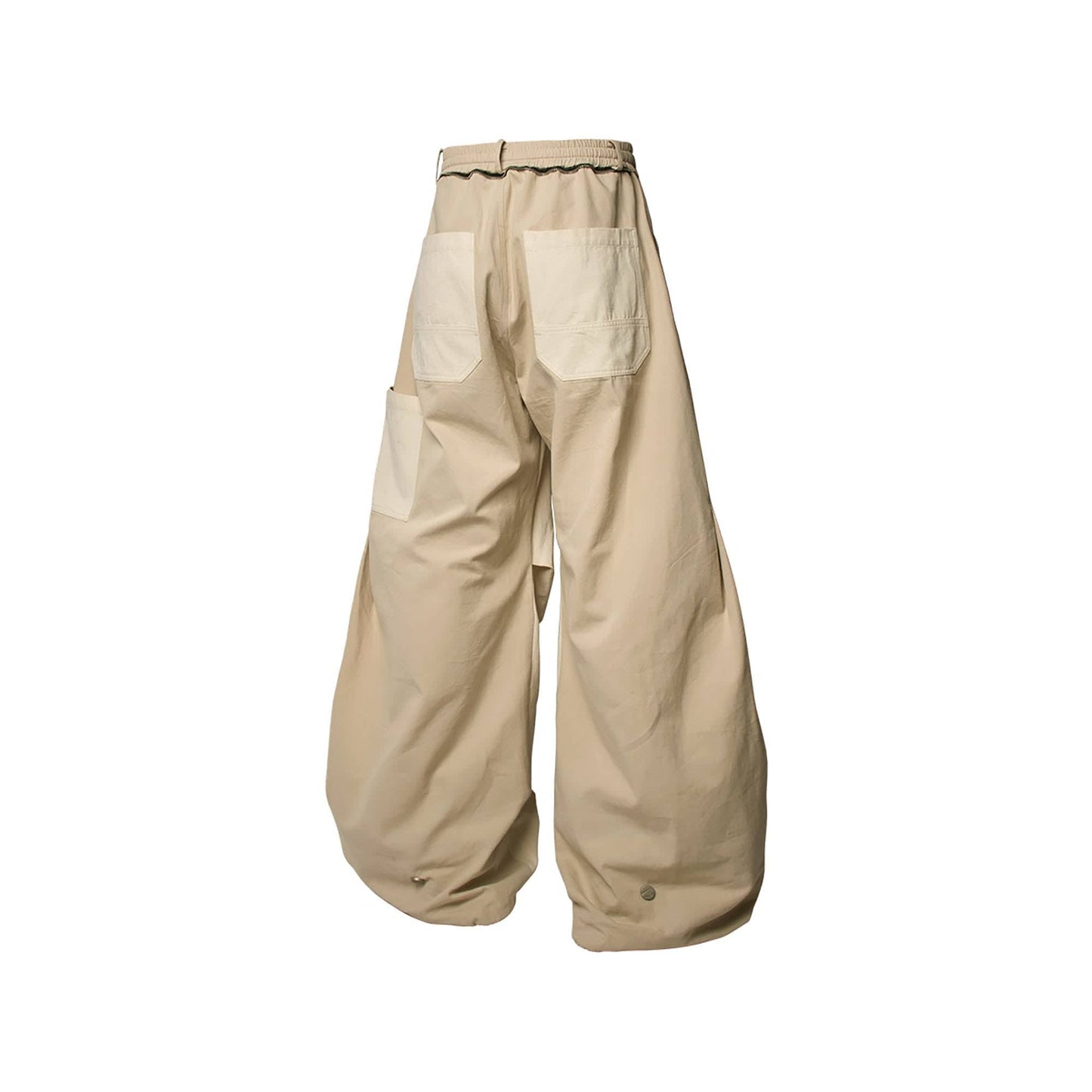 Spliced Crinkled Oversized Cargo Pants