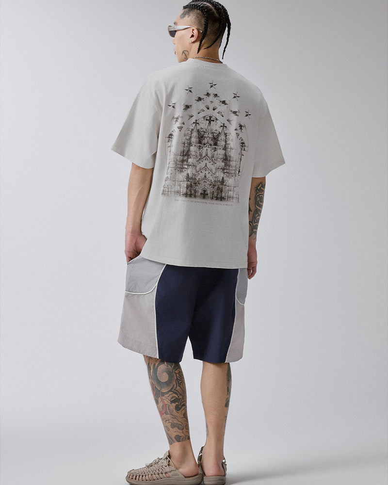 Color-Block Panel Track Shorts