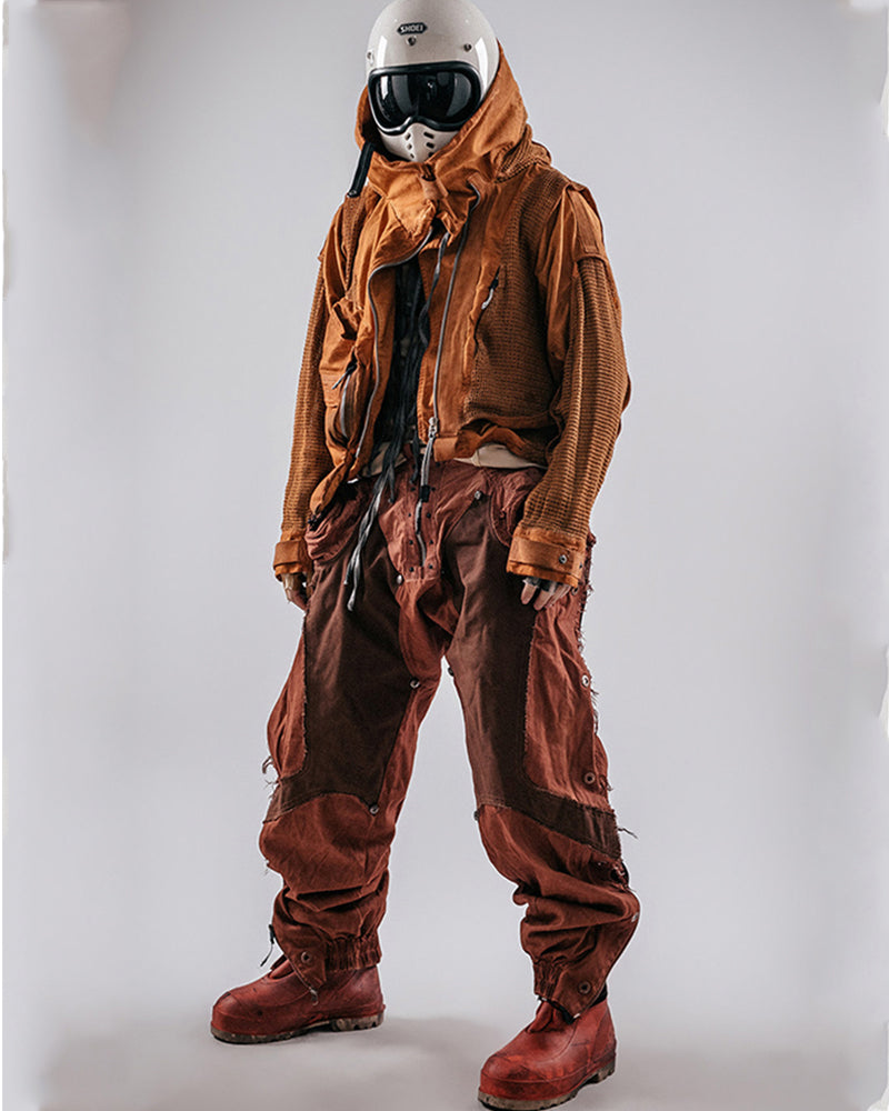 Post-Apocalyptic Dune Wasteland Techwear Flight Jacket