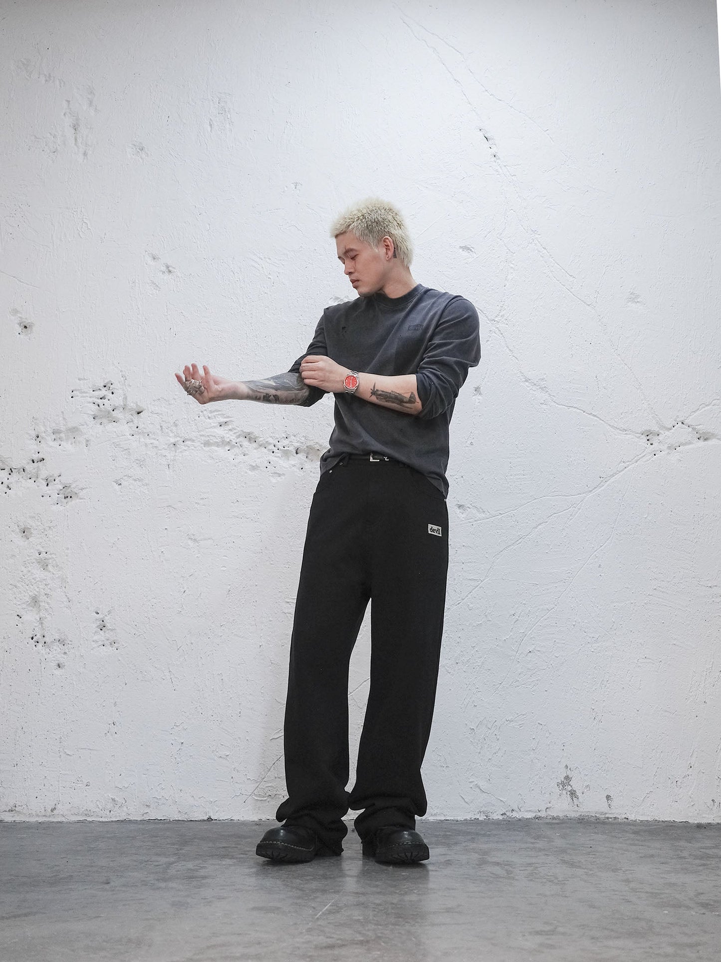 Devil Distressed Long-Sleeve Tee