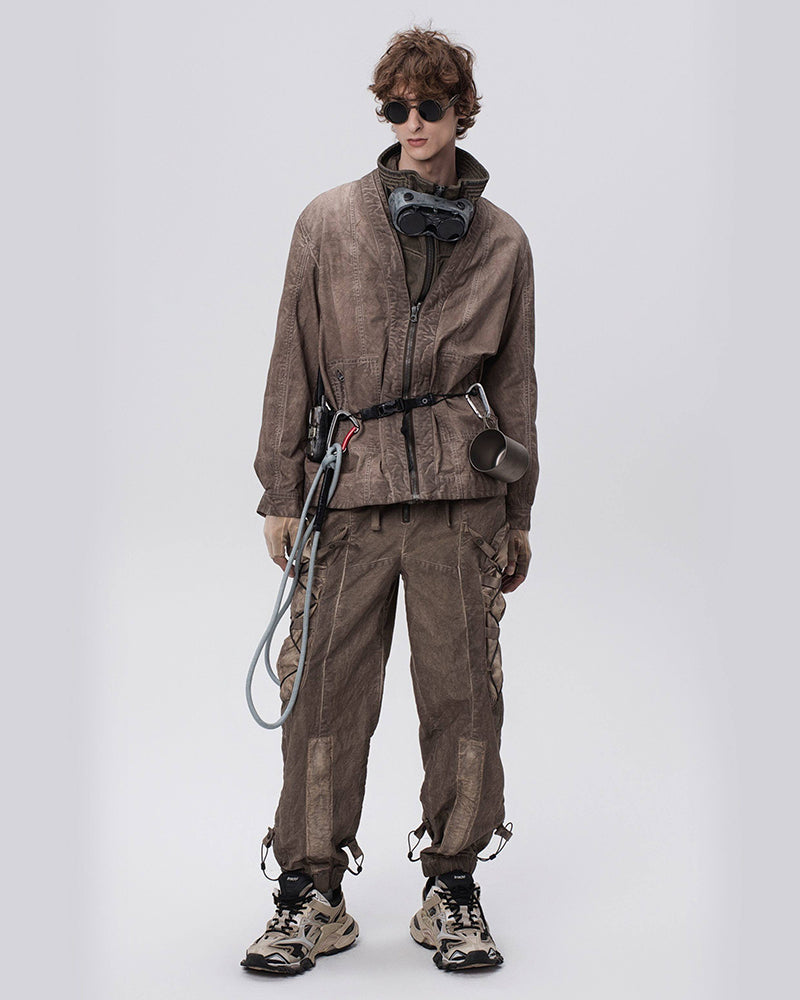 Wasteland Distressed V-neck Zip Jacket