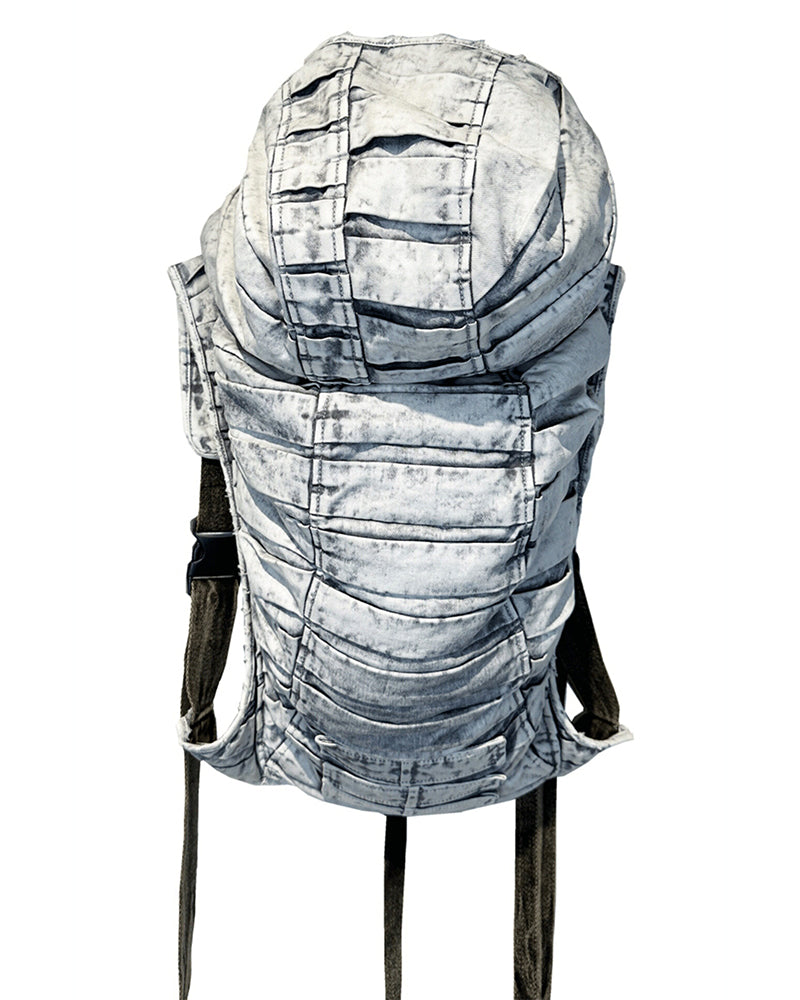 Wasteland Pleated Tie-Dye Convertible Hooded Vest Backpack