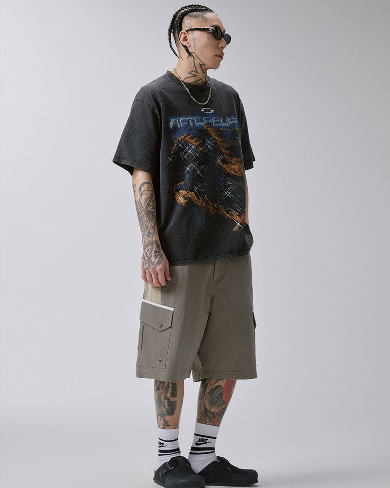 Tonal Panel Cargo Shorts