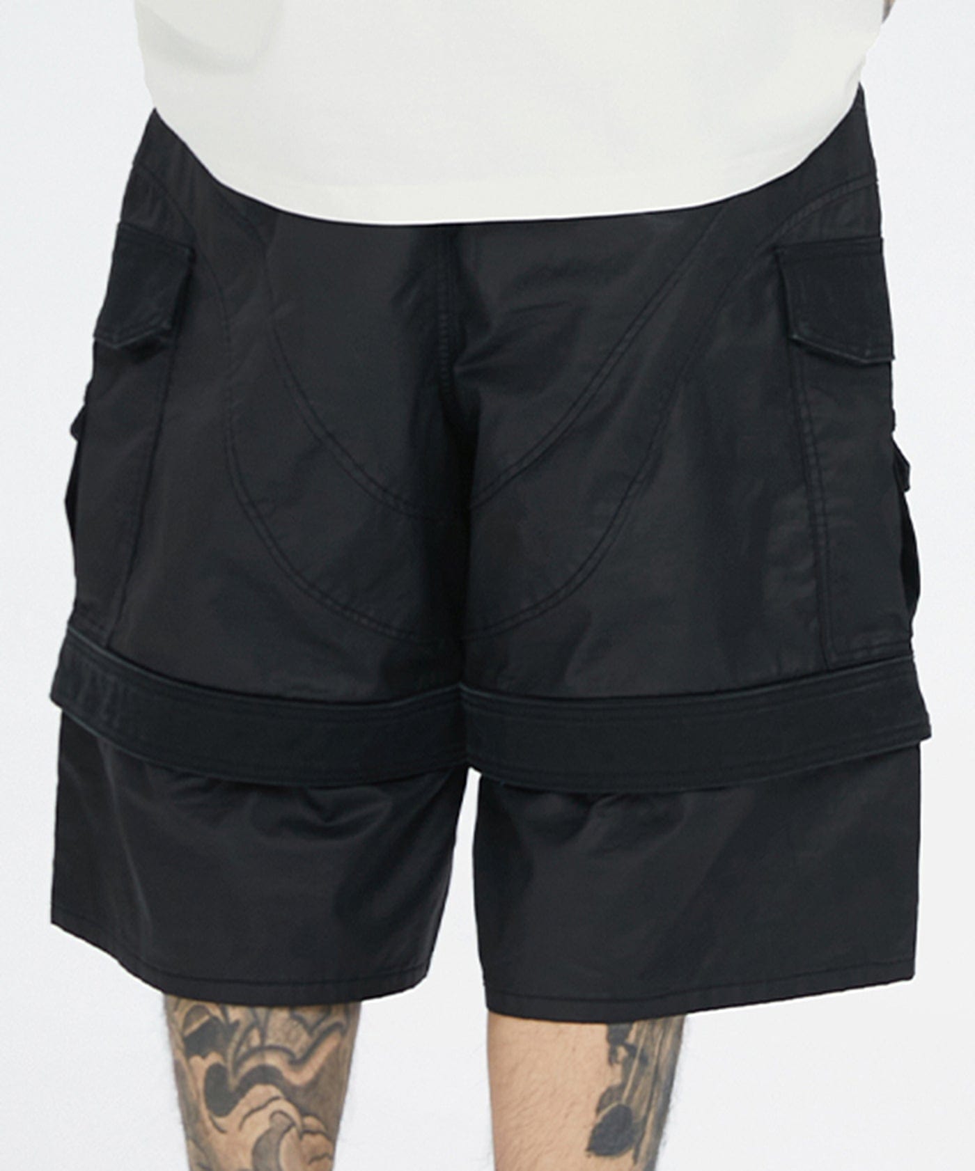 Spliced Big Pocket Waxed Shorts
