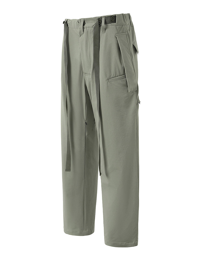 Water-Repellent Straight-Leg Samurai Techwear Pants