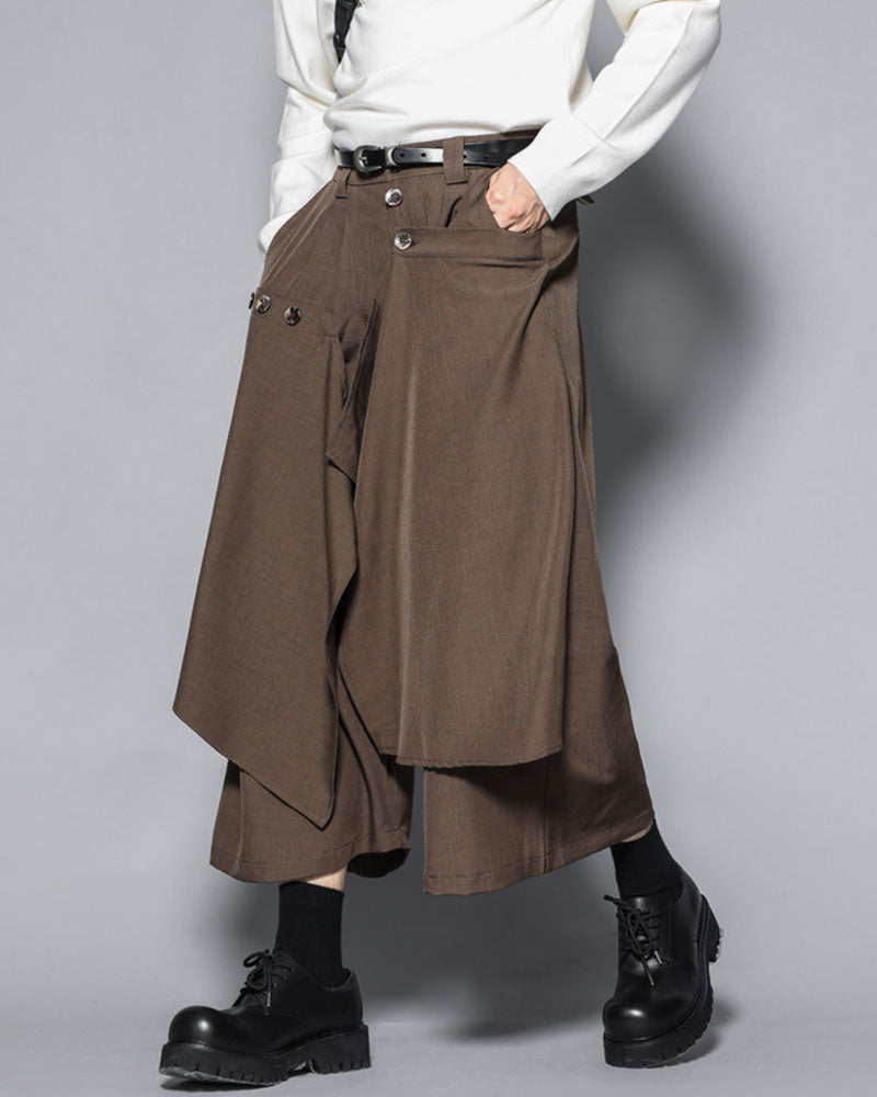 Modern Japanese Style Vintage Wide Leg Hakama Pants