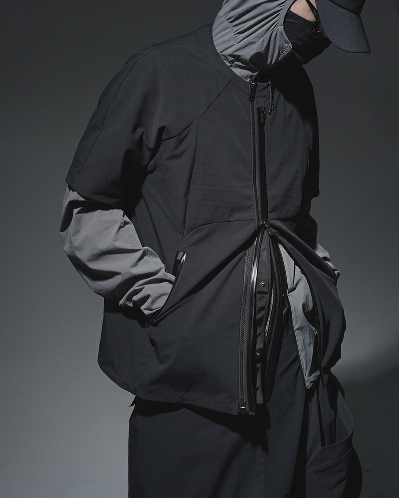Magnetic Quick-Release Collar Zip Techwear Short-Sleeve Jacket