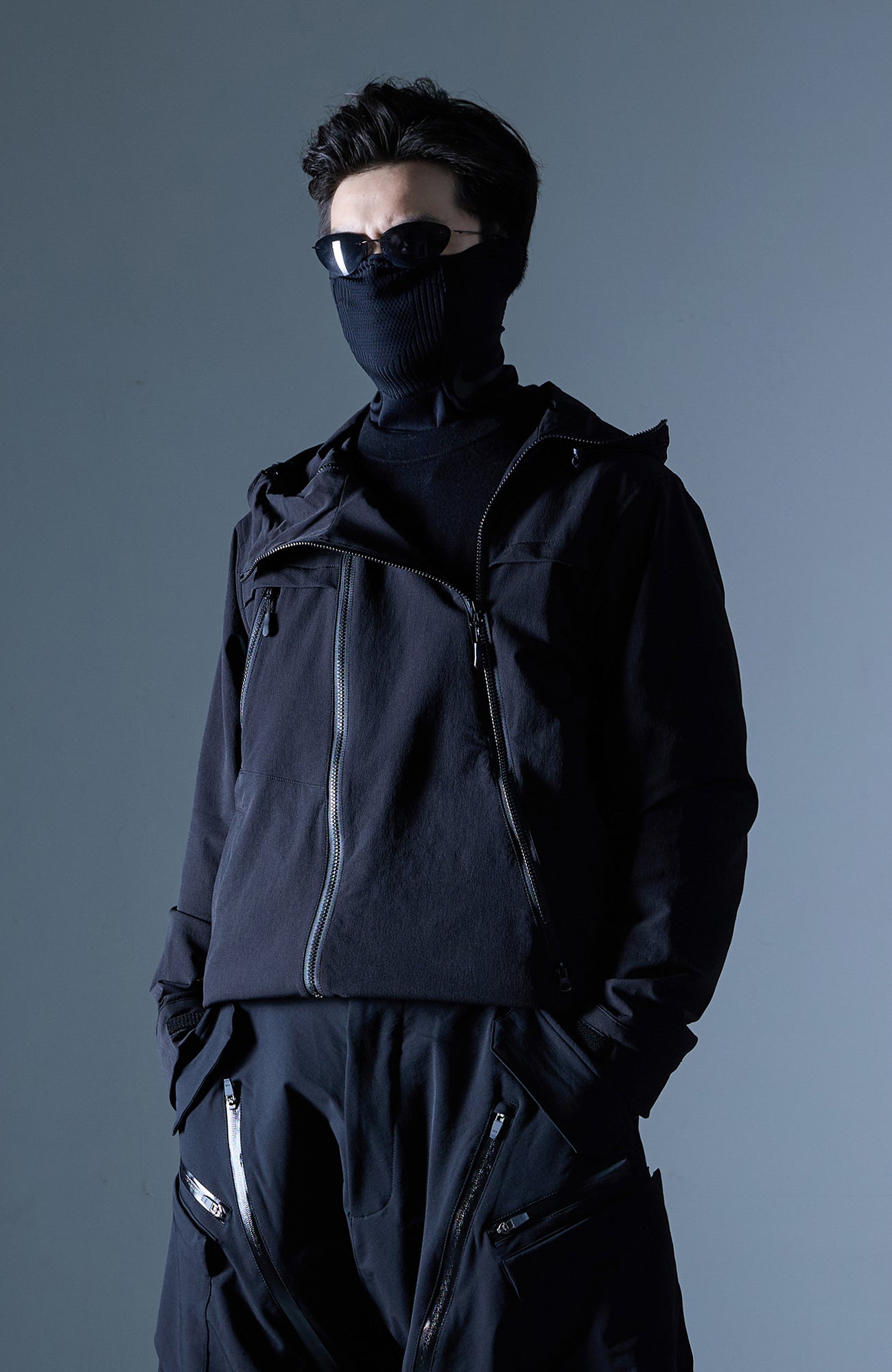 Dual-Placket Softshell Hooded Jacket