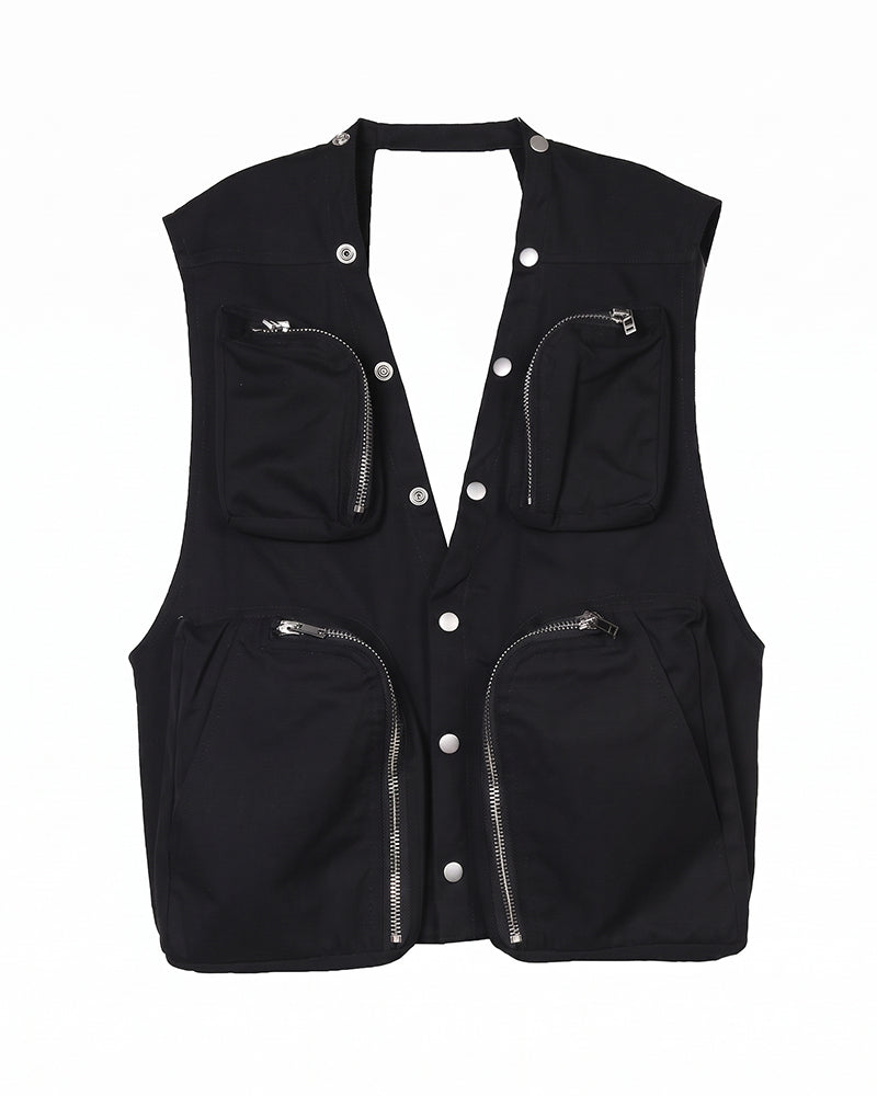 Post‑Apocalyptic Tactical Zip‑Pocket Utility Vest