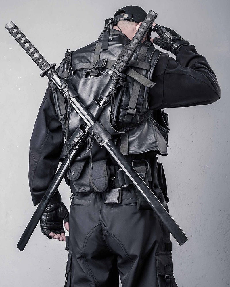 Techwear Coated Utility Cropped Tactical Vest