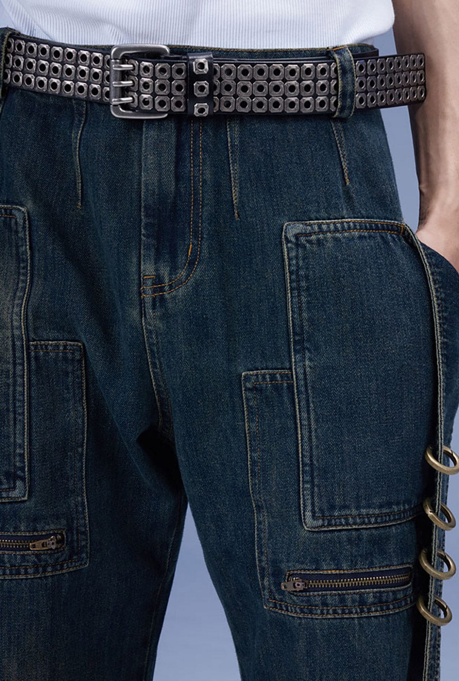 Scimitar Rings Deconstructed Denim Cargo