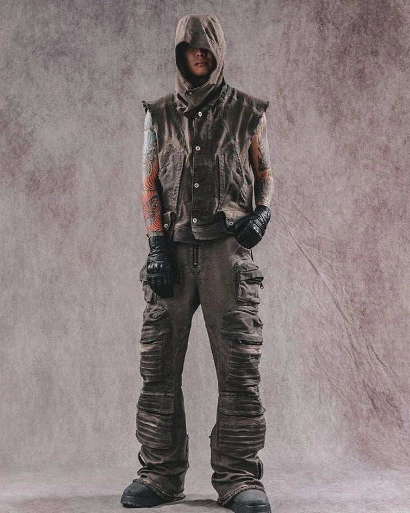 Post-Apocalyptic Wear Geometric Cut Vest